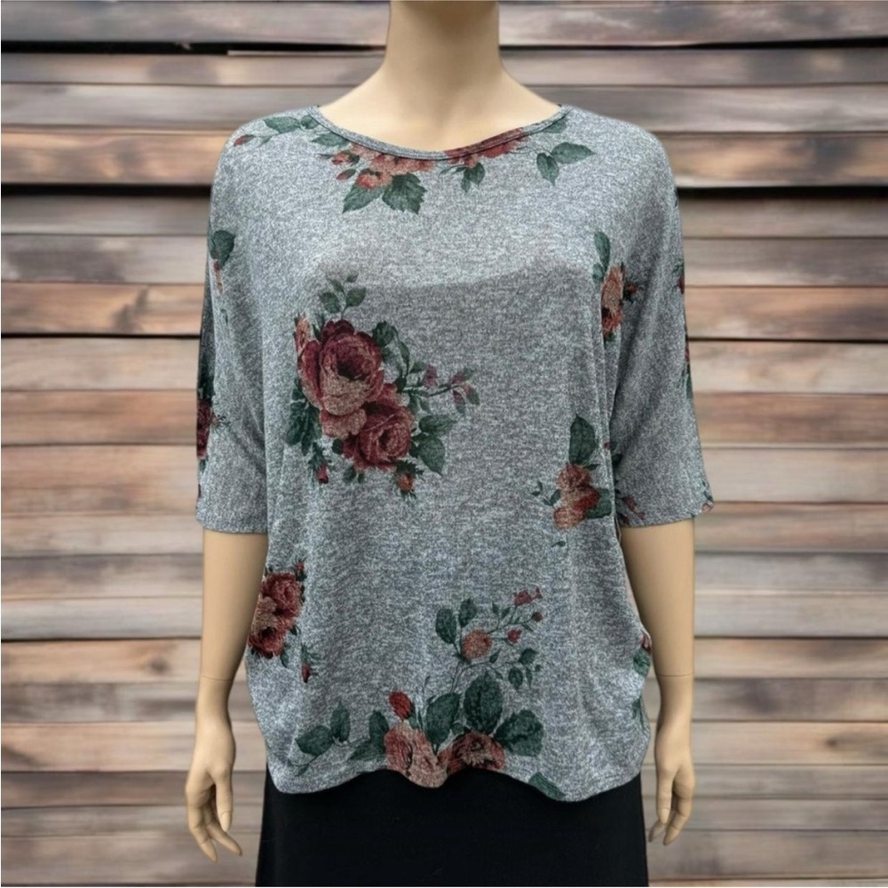 Bobbie Brooks Woman's Knit Top Floral Size XL